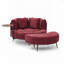 Fauteuil demi-tonneau surdimensionné en chenille avec repose-pieds-1356045109