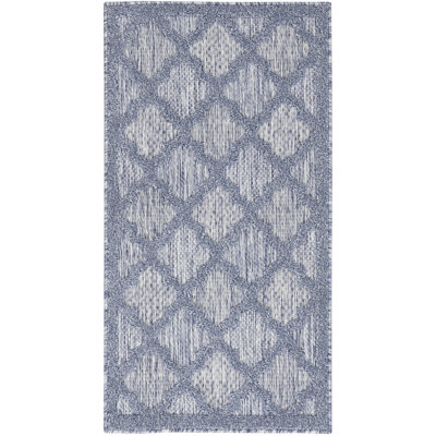Tapis intérieur / extérieur bleu Adianey Red Barrel Studio Easy Care