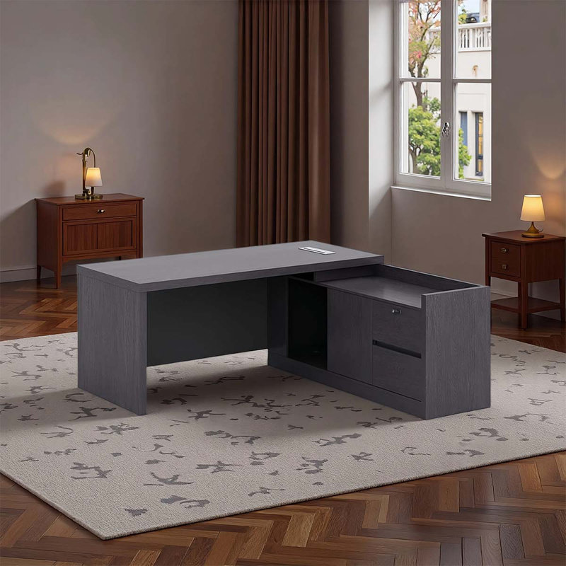 Bureau d'ordinateur de luxe en forme de L, H 29,5 po x l 78,74 po x P 31,5 po