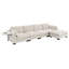 Canapé modulaire de 130 po en forme de L avec table pliante et port double, poches de rangement latérales, 2 coussins d'accoudoirs, repose-pieds à mouvement libre, mousse haute densité, chenille, 5 sièges-857483371