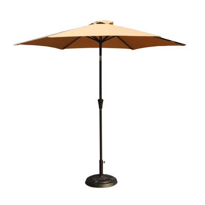 Parasol de patio de 8,8 pieds - aluminium, rouille, base de 33 lb, auvent, inclinaison et levage sans effort en aluminium de 35 lb