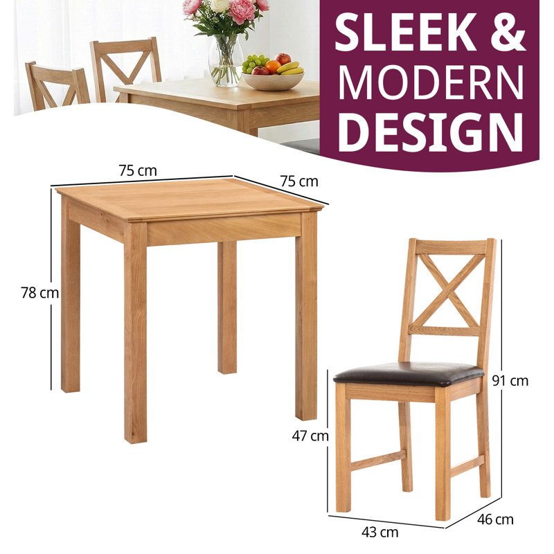 4 - Person Solid Oak Dining Set