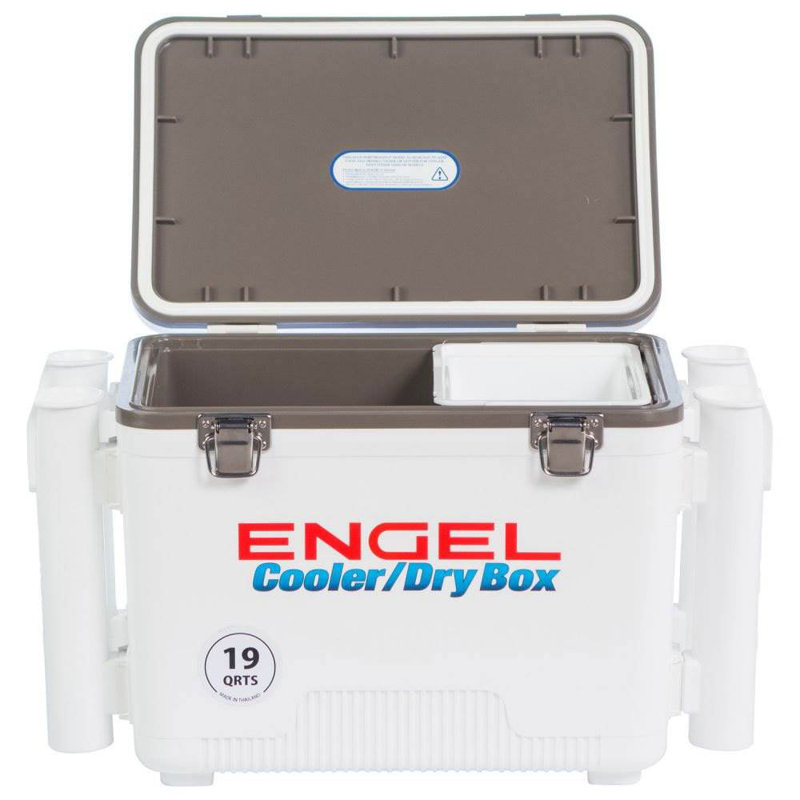 Engel 19 Qt. Fishing Rod Holder Attachment Insulated Dry Box Ice Cooler