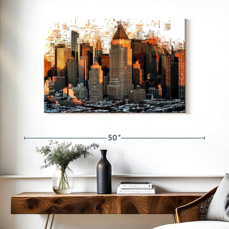 Sireci New York Buildings Abstract, 26" H x 39" W