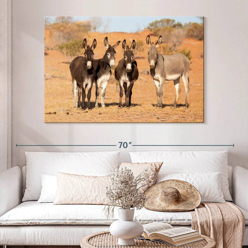 Australian Outback Donkeys, 34" H x 51" W