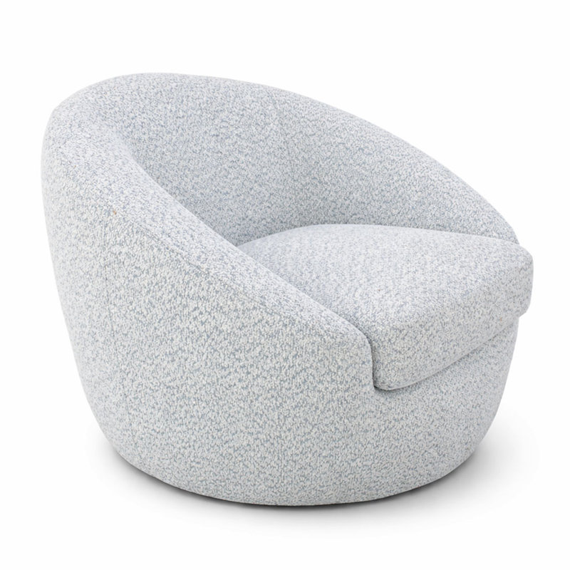 Olivia Swivel Chair Silver Blue