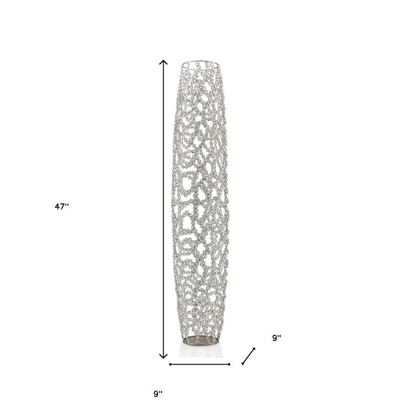 Vase de plancher ovale en verre cristal, H 47 po x l 9 po x P 9 po