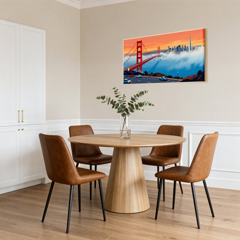 Ensemble de 1 tableau sur toile représentant le paysage urbain du pont Golden Gate à San Francisco, H 24 po x l 48 po