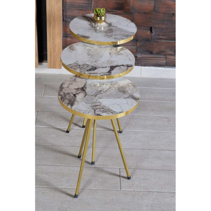 Broadview 14cm Console Table, White Marble
