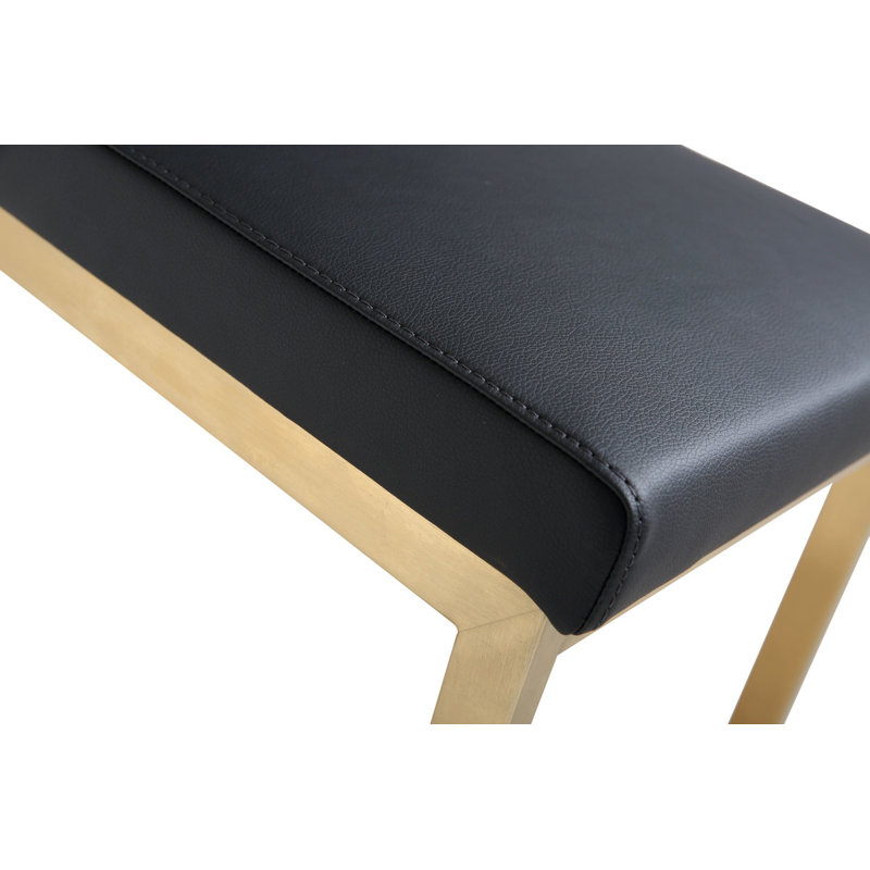 Howells Upholstered Counter Stool with Metal Frame, Black