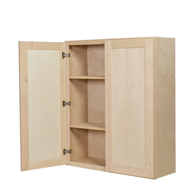Unfinished Ready To Assemble Solid Wood Shaker Kitchen Wall Cabinet — 36″ W × 42″ H × 12″ D — W3642