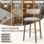 Tabouret de bar moderne à hauteur de comptoir avec dossier, non pivotant, pieds en bois d'hévéa massif et repose-pieds en métal bronze-123098459-131231055-131231057