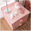 Wooden 2 Drawers Nightstand in Pink Finish