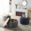 Round Storage Ottoman, 2 In 1 Function, Work As End Table And Ottoman-121513475