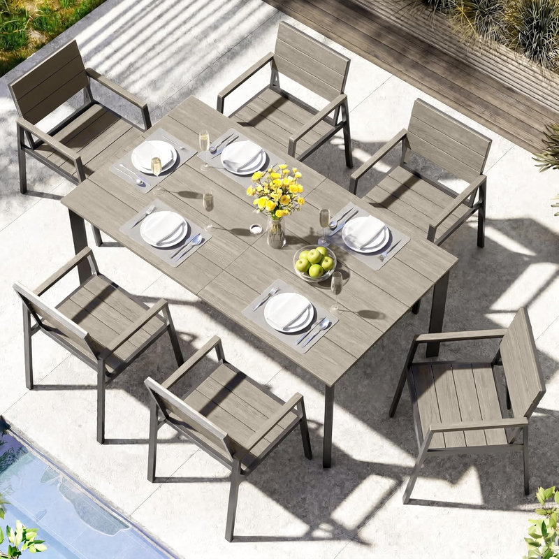 Ensemble repas 7 pièces, 6, Gris clair