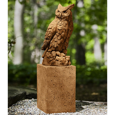 Large Horned Owl Statue