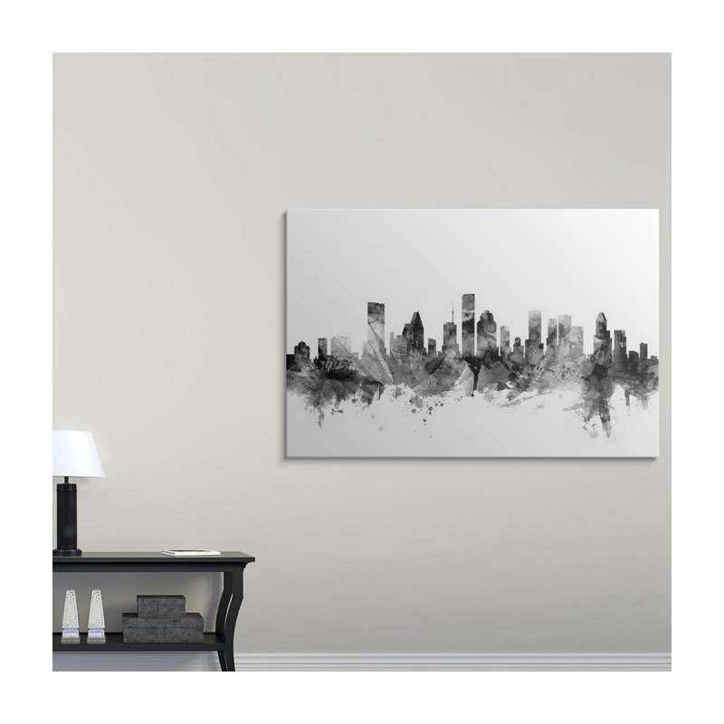 «Houston Texas Skyline» par Francy, impression, H 32 po x l 48 po x P 1,5 po, Toile