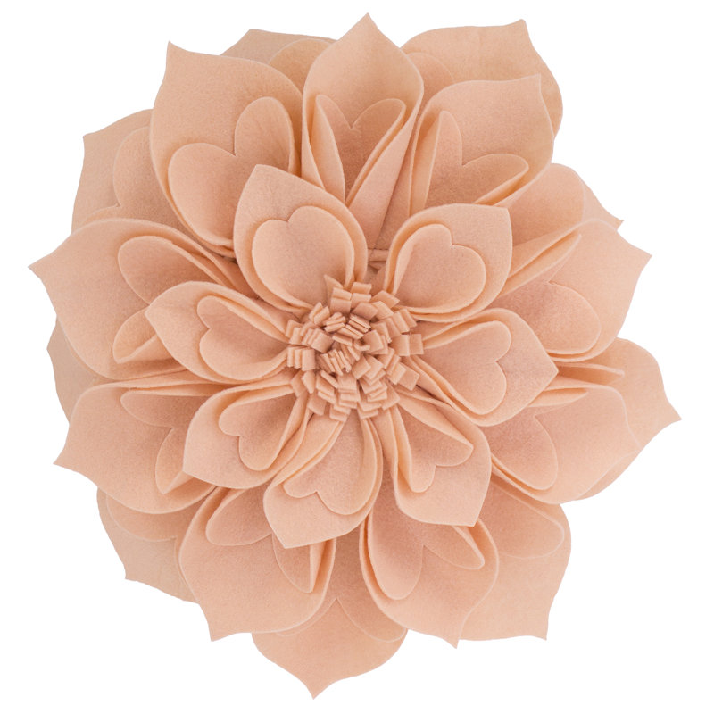 Housse de coussin Floral, 13 po x 13 po, Rose