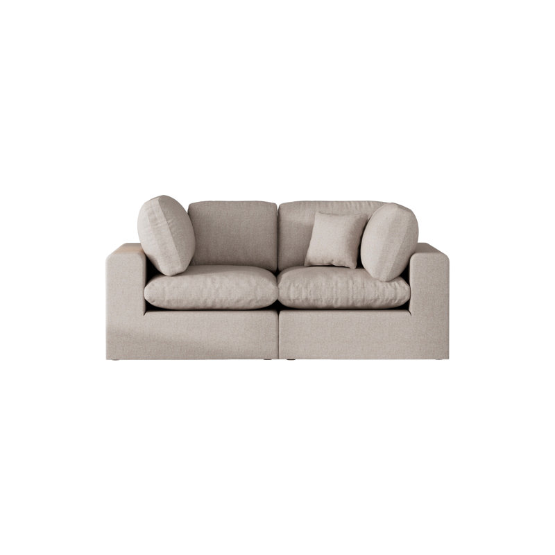 Canapé modulaire 2 pièces Jossa, Polyester beige