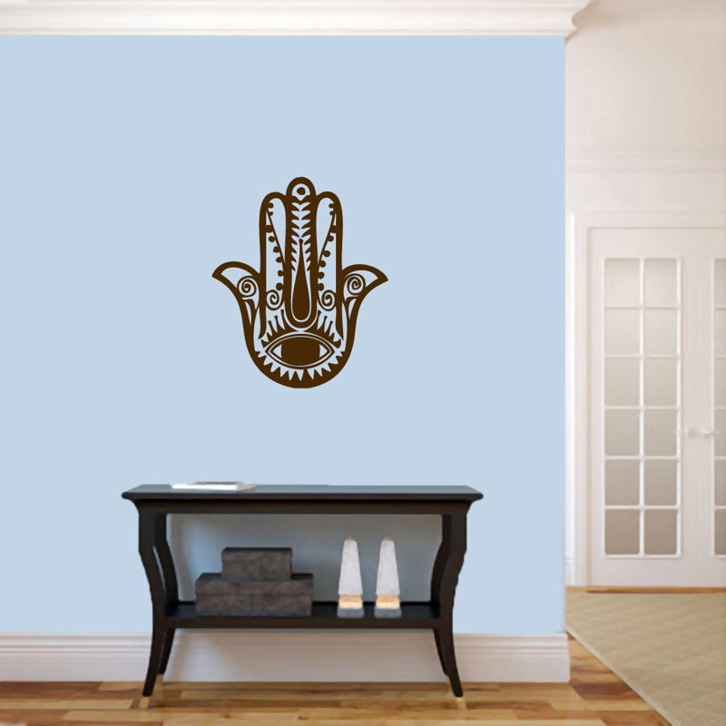 Décalcomanie murale main hamsa, Brun