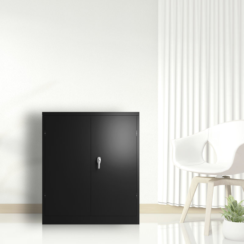 Boîte en métal robuste verrouillable - 2 tablettes réglables, 17,5 po Hauteur de l'armoire 2 portes 36,54 de large