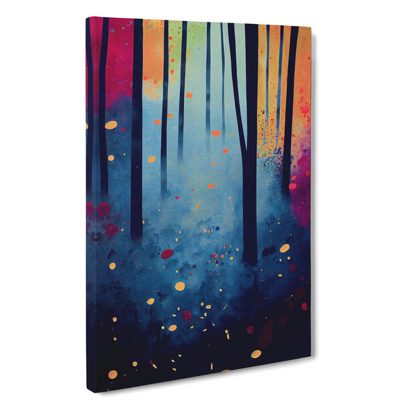 Splashed Paint Forest No.4 Abstract - Wrapped Canvas, 50cm H x 35cm W x 3cm D