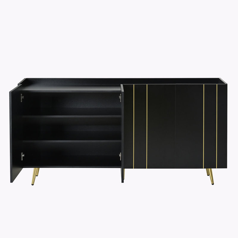 Armoire de rangement avec tablette réglable, Noir, noir, noir, noir