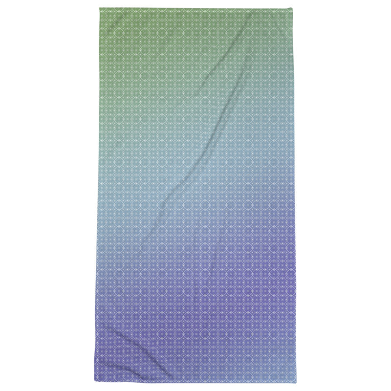 Serviette de bain napperon, Vert/Indigo