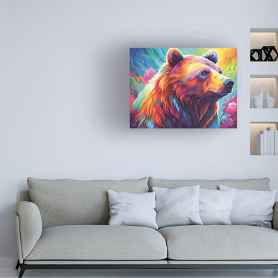 Michael David Ward Rainbow Bear Canvas Art