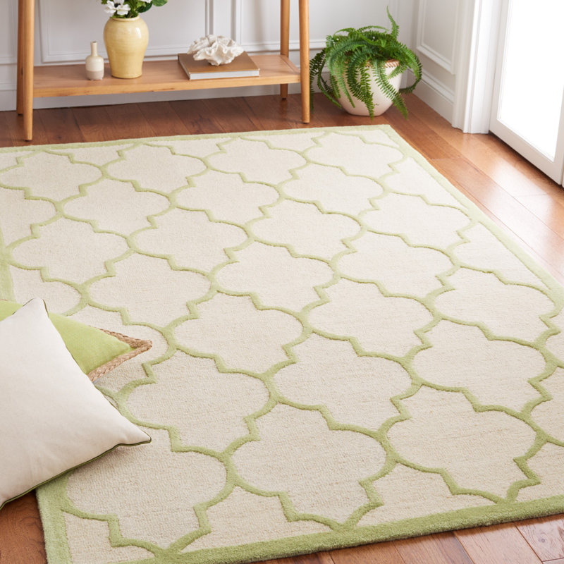 Sanyla Hand Tufted Wool Geometric Rug, Rectangle 5' x 8'