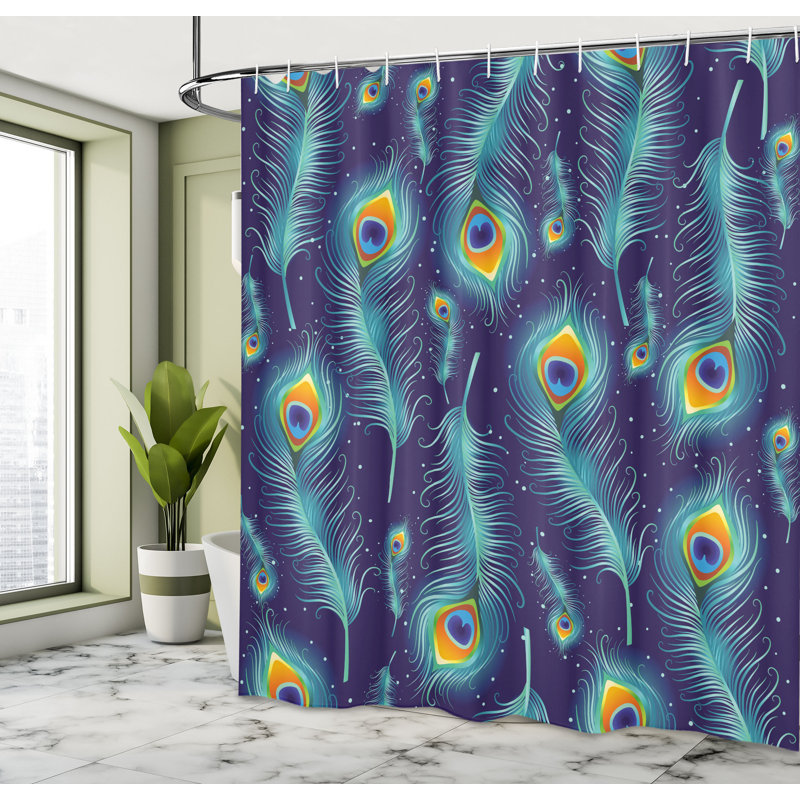 Shower Curtain with Hooks Included, 84"H x 69"W