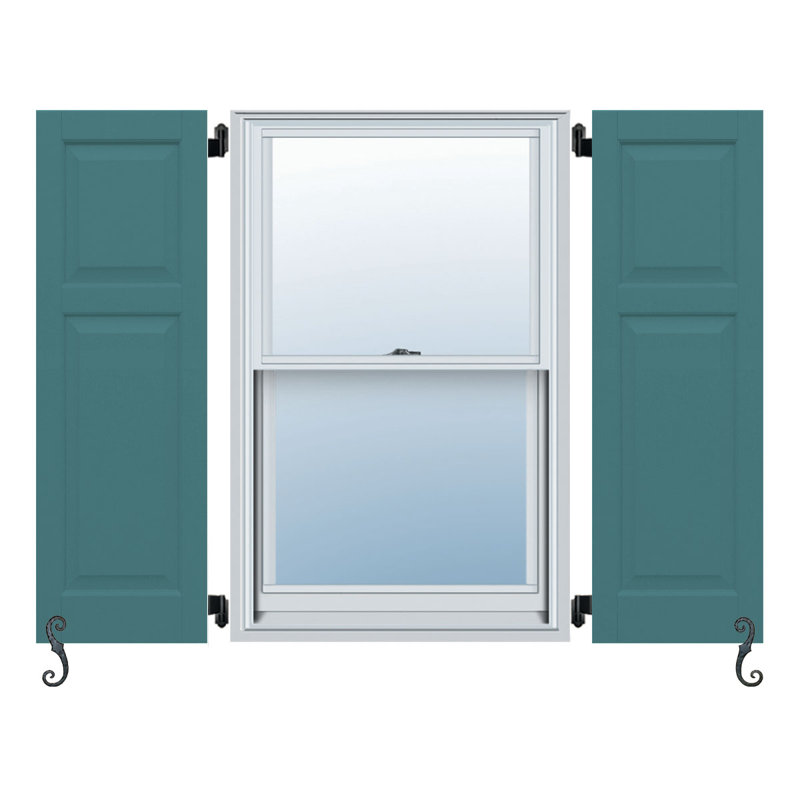 Atlantic Raised Panel Shutters, Tempest Blue, 18", 47"