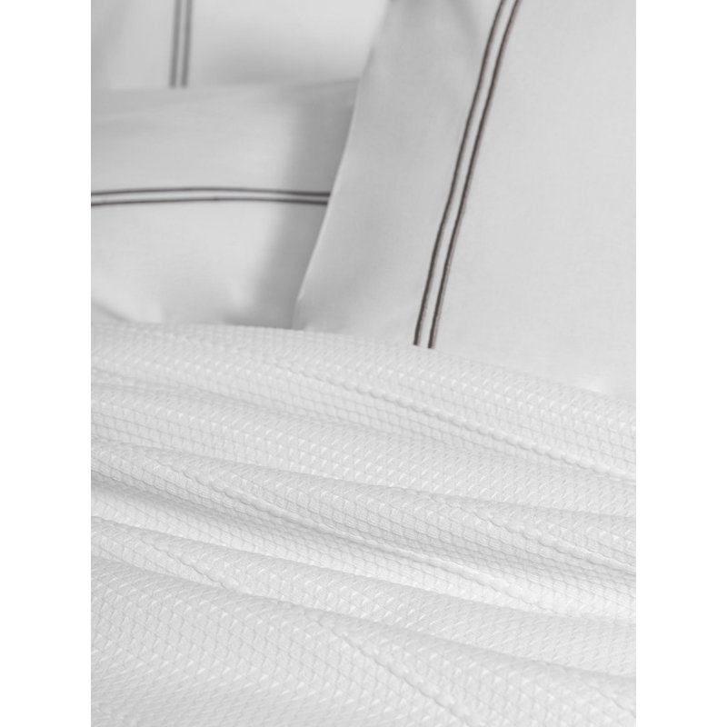Harper White Cotton Waffle Pique Bedspread Set