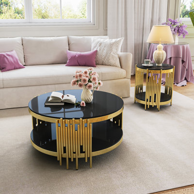 2 - Piece Glass Top Living Room Table Set