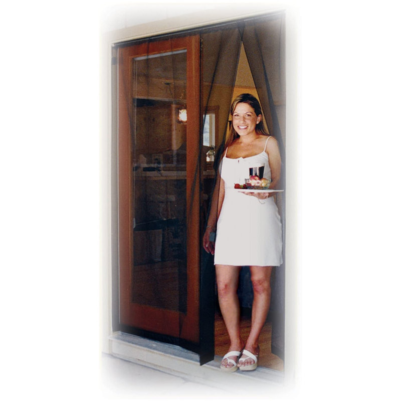 Sealing Magnetic Screen Door with Mesh Curtain, 80" H x 30" W x 2" D