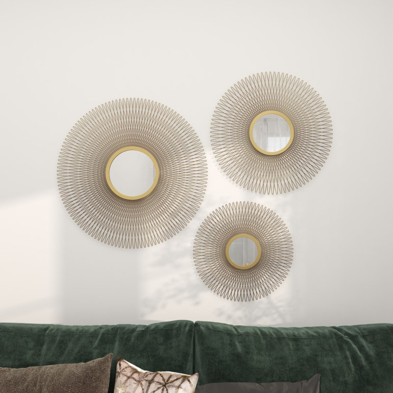 Camaury Glass Frame Circle Mirror