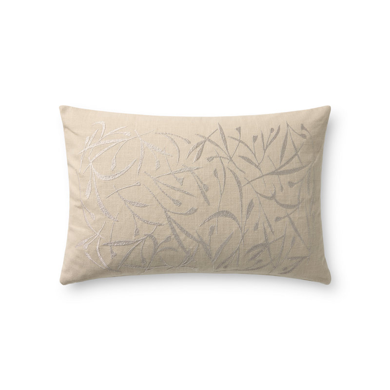 Coussin décoratif Brigette Romanek x Loloi, Ivoire floral, Rectangle H 13 po x l 21 po, Polyester