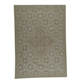 Hand-Knotted High-Quality Green and Beige Area Rug