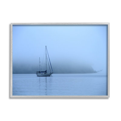 Ba-105-Framed " Foggy Boat Sailing " by Daniel Sproul
