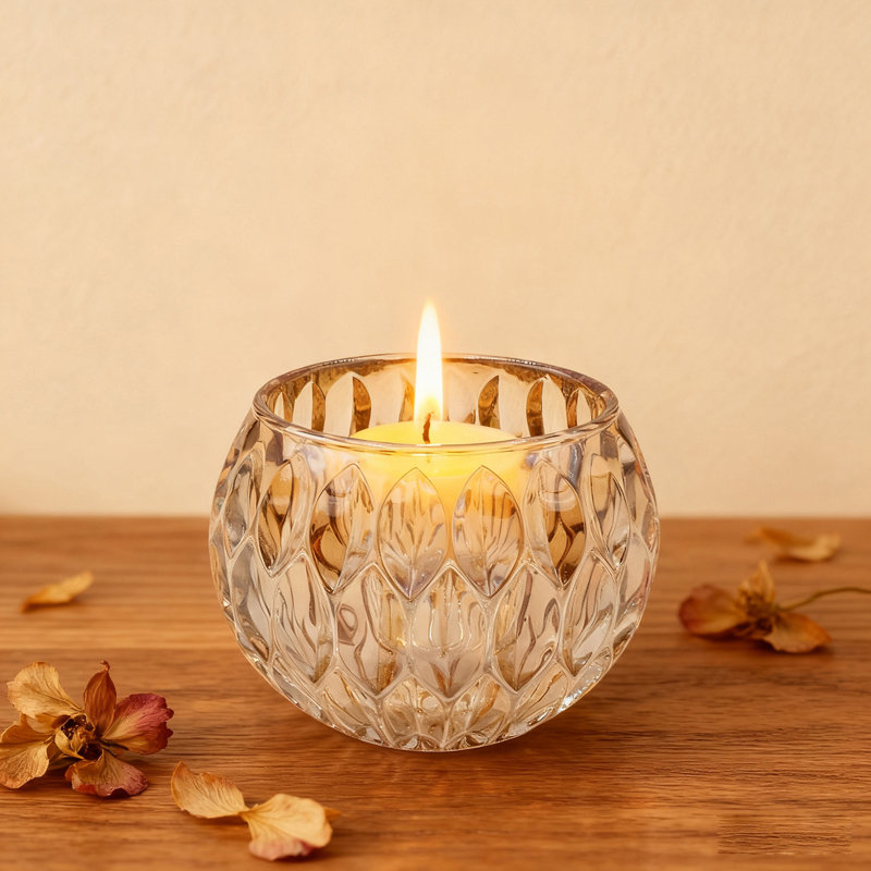 5.9" SHINY LIGHT AMBER OVAL CUTOUT TEXT GLASS, 4 Pack