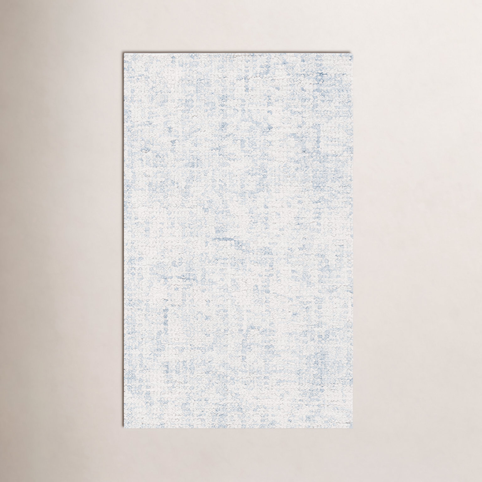 Fredi Light Blue Ivory Hand-Woven Abstract Rug, Rectangle 5' x 8'