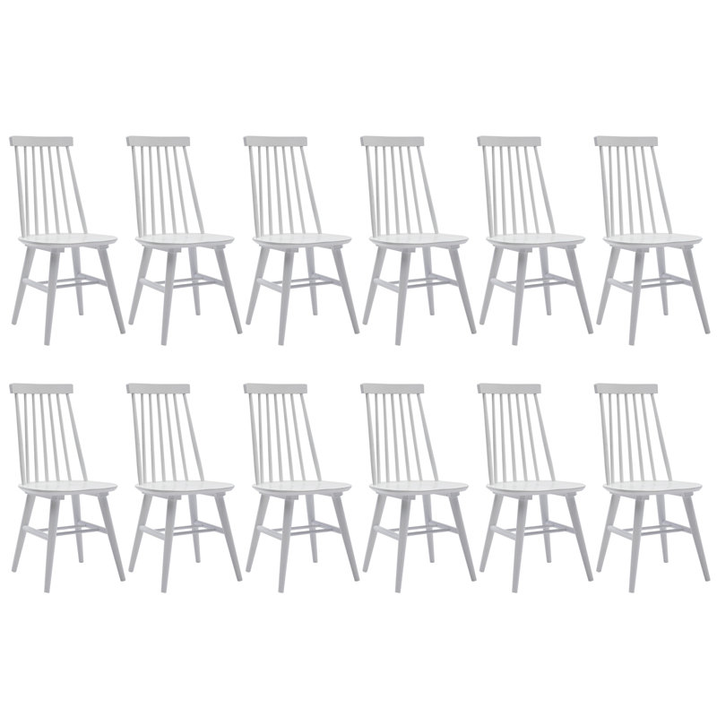 Alvie Solid Wood Cross Back Side Chair, White
