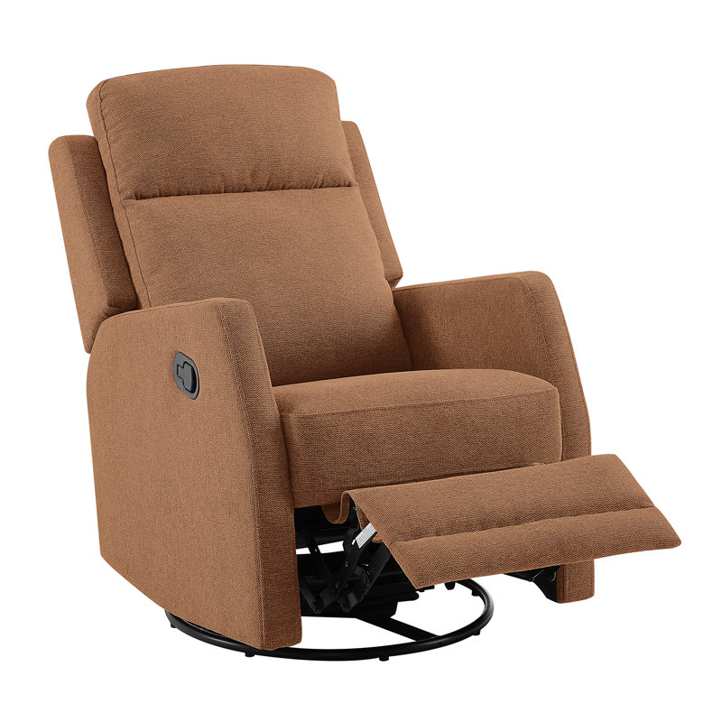 Stralka Upholstered Swivel Recliner, Caramel