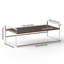 Table basse Rio, design Bauhaus pour petits appartements, bois massif rétro avec acier inoxydable, multifonctionnel et peu encombrant