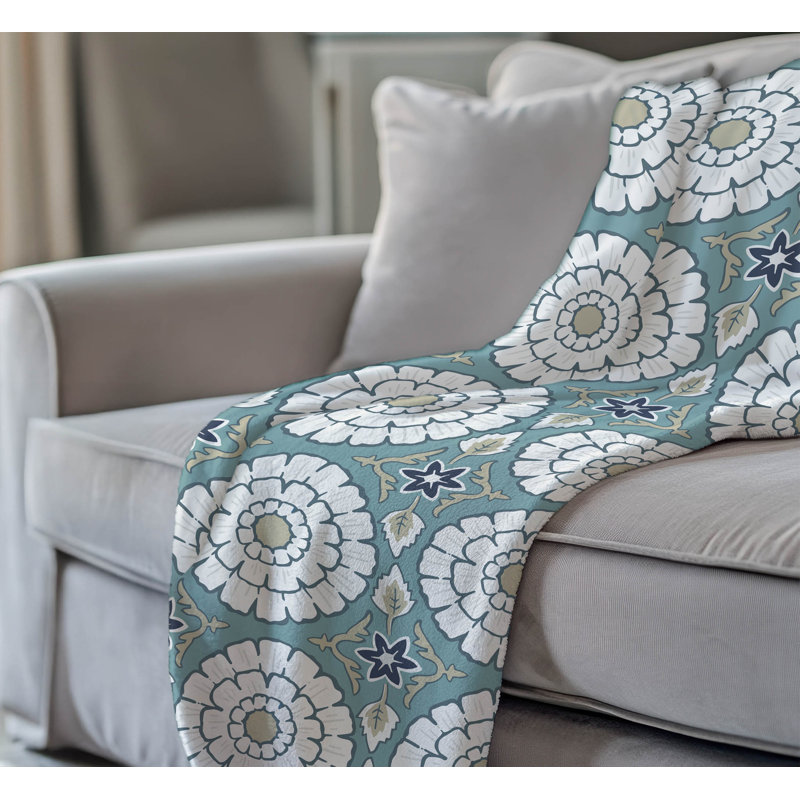 Couverture en velours de coton Lexi, 60" L x 50" W, Blue