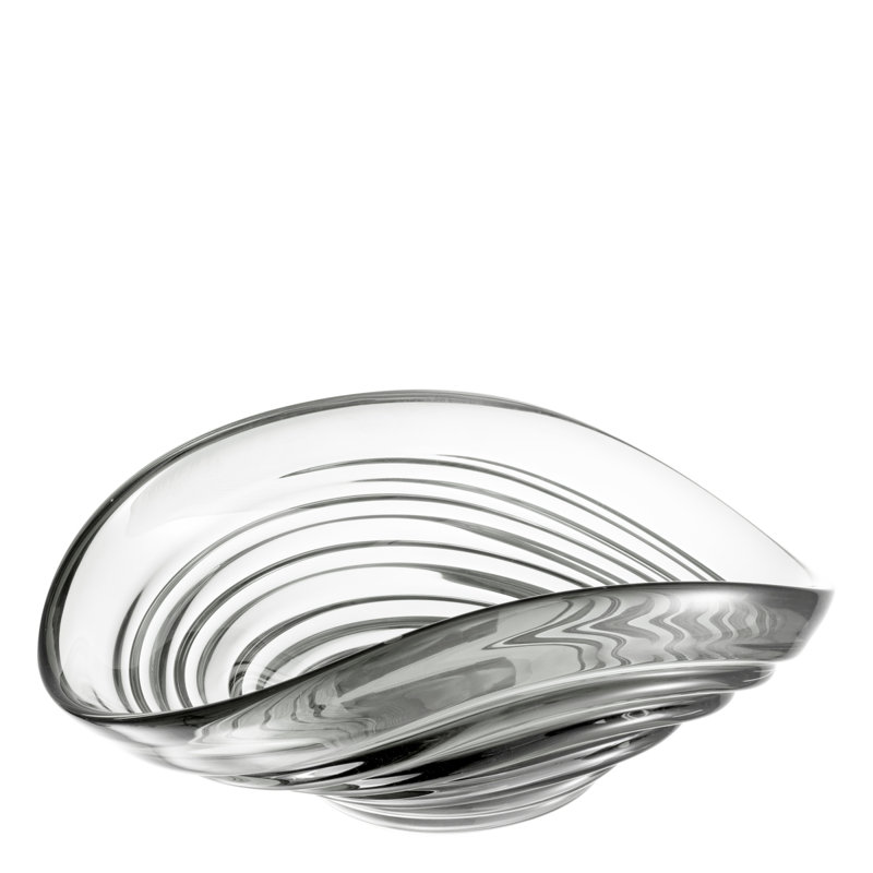 Pheadra Handmade Glass Decorative Bowl, 6.3" H x 15.75" W x 10.24" D, Brown