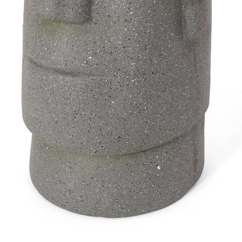 Stone Gray Garden Pot - 24.67" Height, 9.36" Width & Depth Made Of Cast Outdoor Magnesium Oxide Vase W X D H Enhances Decor