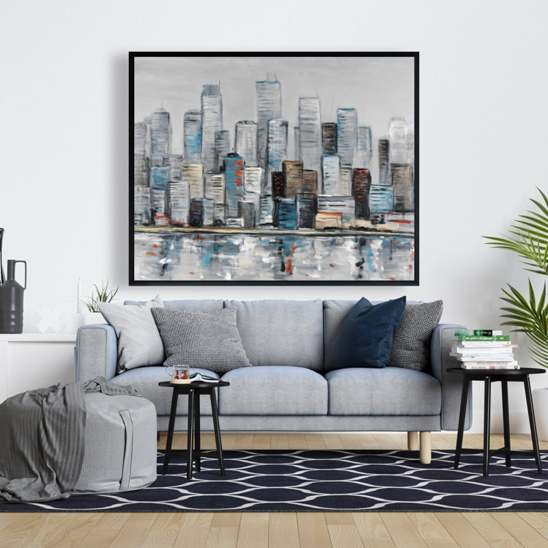 «Abstract Urban Skyline» sur toile, H 48 po x l 60 po