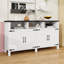 Buffet élégant à 4 portes avec prise de courant intégrée, tablettes réglables et grand espace de rangement-412675834