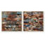 Andreoni - Ensemble de 2 collages carrés abstraits-101850962-101850963